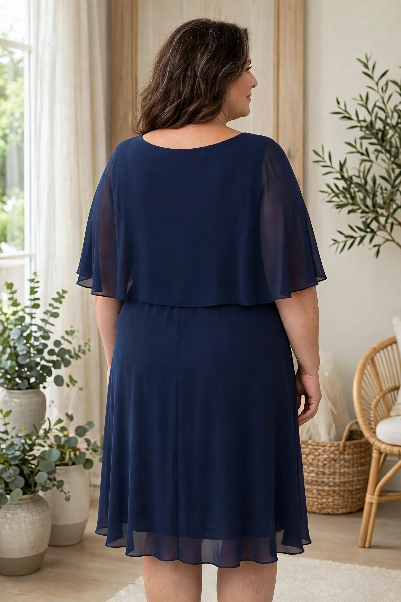Rochie Elegantă Mărime Mare Bleumarin