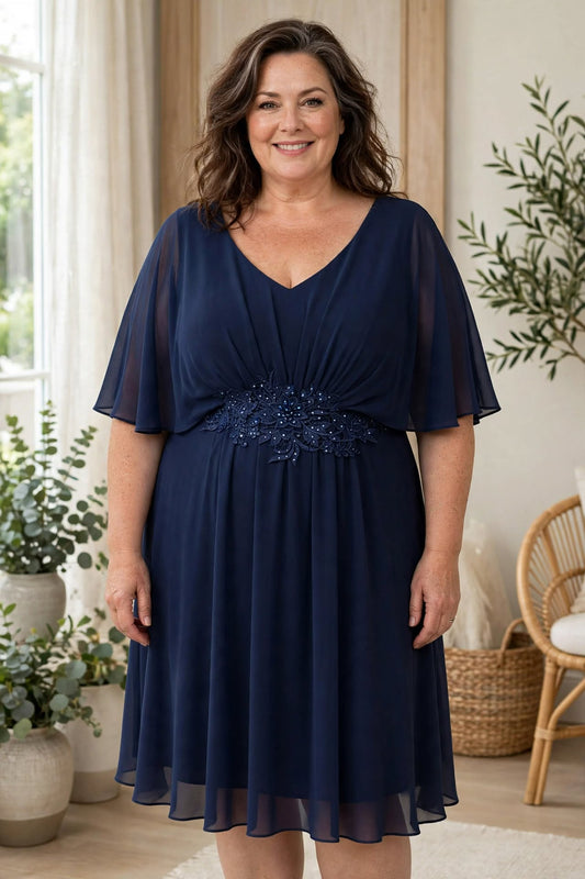 Rochie Elegantă Mărime Mare Bleumarin