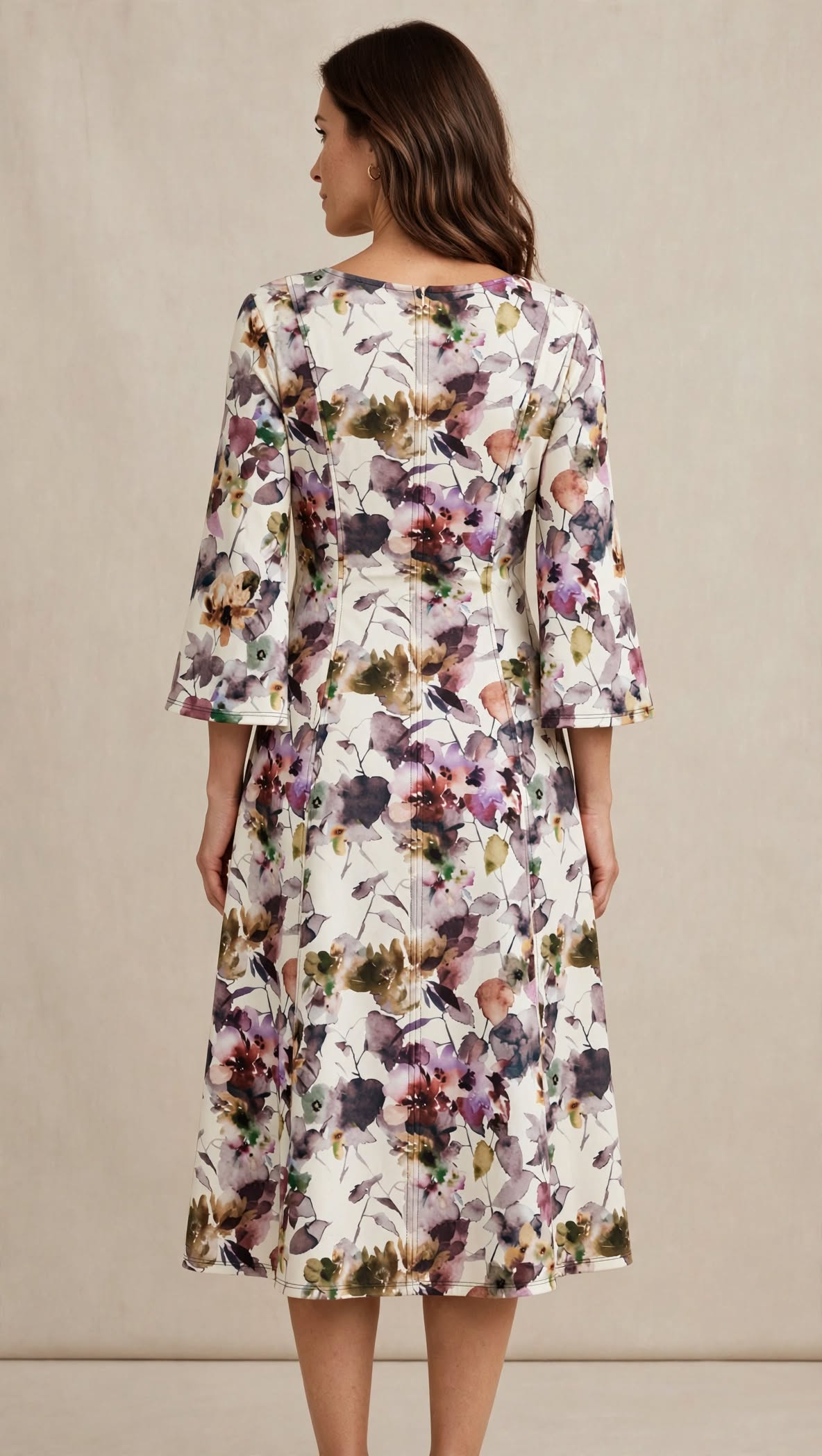 Rochie midi cu imprimeu floral multicolor